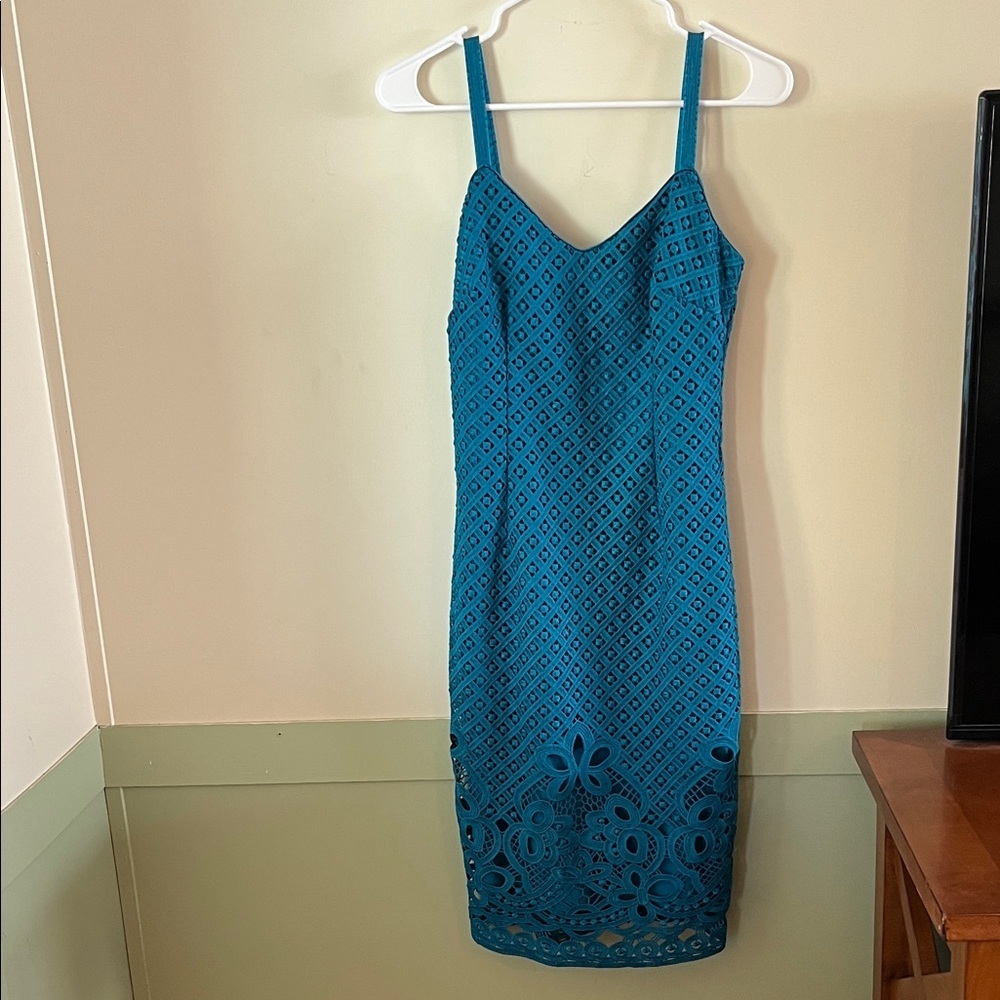 White House Black Market crochet overlay cocktail dress new